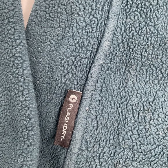 The North Face Fleece Jacket Womens Size M Green Full Zip Pockets Logo Mock Neck - Picture 11 of 15